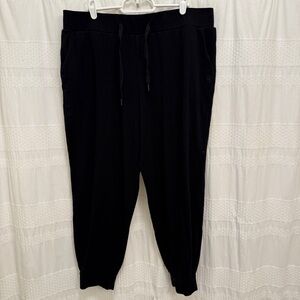 Cozy Earth Brushed Bamboo Joggers Black Cropped Womens XL Soft Viscose
